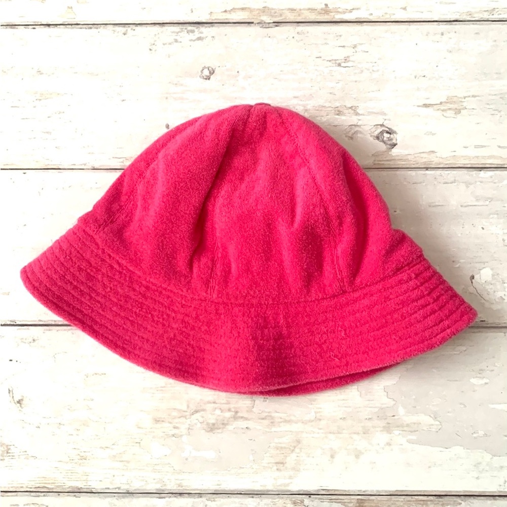 Hot Pink Bucket Hat Terry Cloth Summer Spring Womens OS Adult